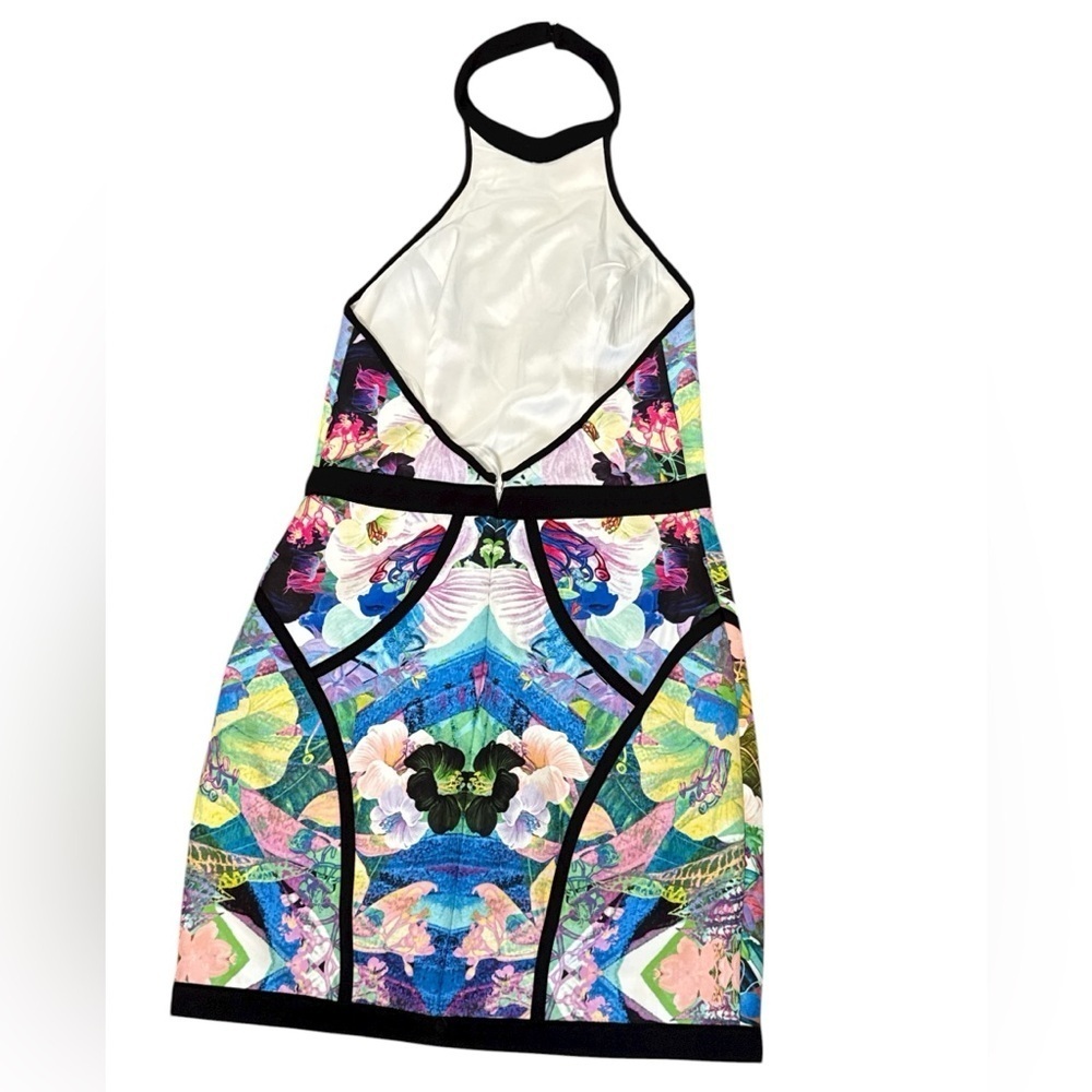 Finders Keepers Sleeveless Bodycon Mini Dress Multicolor Abstract Print Cutout - Picture 5 of 7